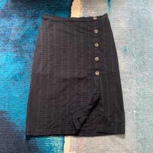 Eloquii Black button down eyelet skirt size 14
